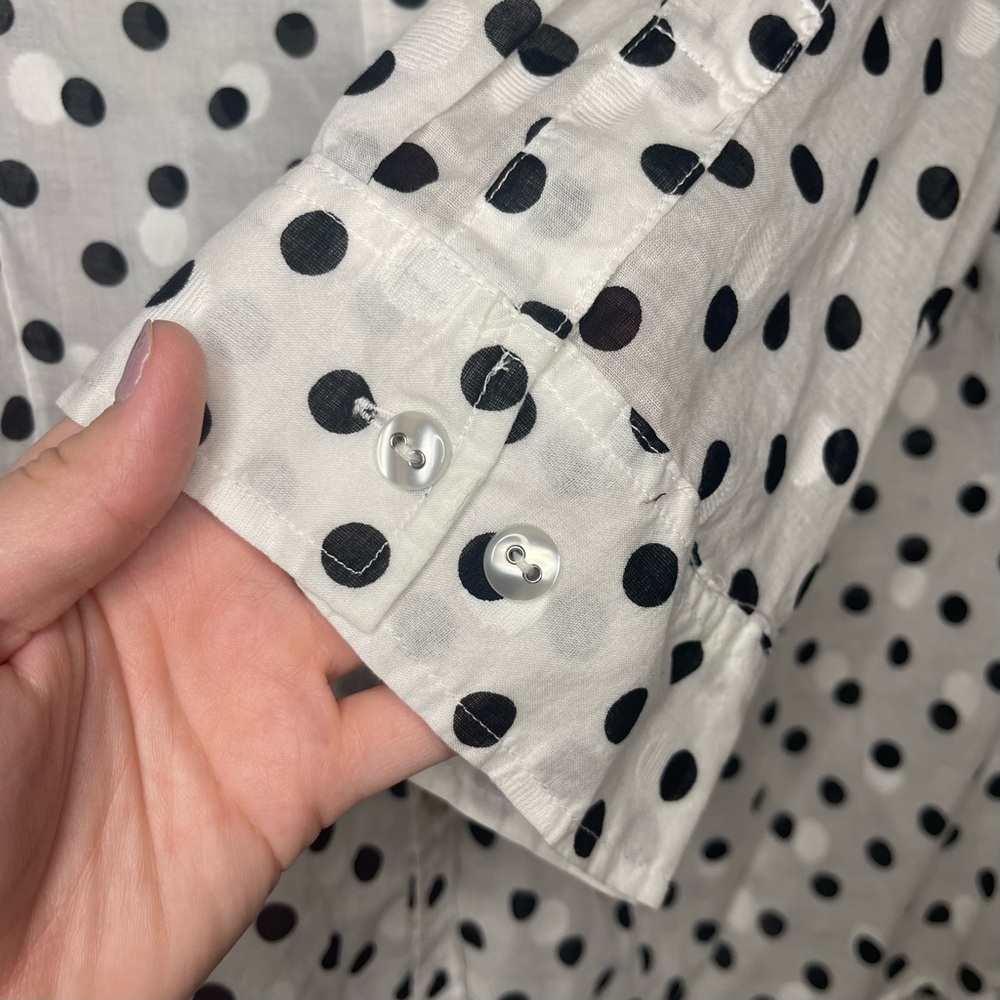 Karen Scott Polka Dot Button Down Shirt - Picture 5 of 6
